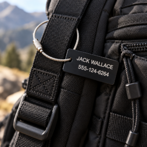 Custom Cable-Mounted Equipment ID Tag | Engraved Aluminum Gear Tag