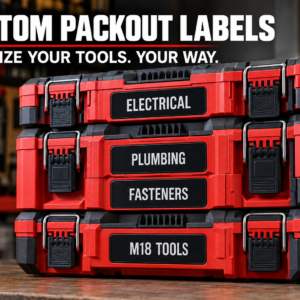 Custom Drawer Labels Compatible with Milwaukee PACKOUT - Sets of 5, 10 or 15