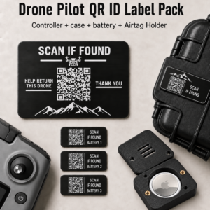 Drone Pilot QR ID & Recovery Label Pack